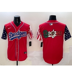 Men Los Angeles Dodgers Team Big Logo Red Limited Stitched Baseball Jersey 003