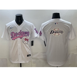 Men Los Angeles Dodgers Team Big Logo White Hello Kitty Night Stitched Baseball Jerseys