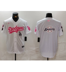 Men Los Angeles Dodgers Team Big Logo White Pink Vin 26 Kobe Patch Stitched Baseball JerseyS 9 Men Los Angeles Dodgers Team Big Logo White Pink Vin 26 Kobe Patch Stitched Baseball JerseyS 9