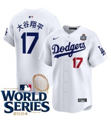 Nike Los Angeles Dodgers Shohei Ohtani #17 White Flex Base 2024 World Series Champions Stitched MLB Jersey