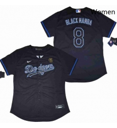 Women Dodgers 8 Kobe Bryant Name Black Mamba Cool Base Stitched MLB Jersey Women Dodgers 8 Kobe Bryant Name Black Mamba Cool Base Stitched MLB Jersey