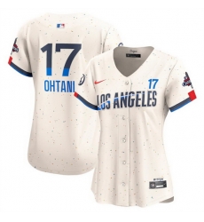 Women Los Angeles Dodgers 17 Shohei Ohtani Cream 2024 World Series Champions City Connect Limited Stitched Baseball Jersey Women Los Angeles Dodgers 17 Shohei Ohtani Cream 2024 World Series Champions City Connect Limited Stitched Baseball Jersey