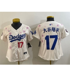 Women Los Angeles Dodgers 17 Shohei Ohtani Cream 2025 Tokyo Series Limited Stitched Baseball Jersey