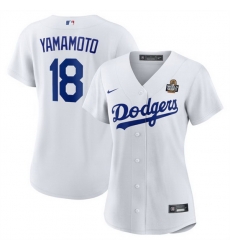 Women Los Angeles Dodgers 18 Yoshinobu Yamamoto White 2024 World Series Cool Base Stitched Baseball Jersey Women Los Angeles Dodgers 18 Yoshinobu Yamamoto White 2024 World Series Cool Base Stitched Baseball Jersey