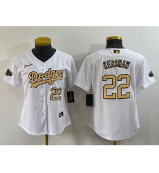 Women Los Angeles Dodgers 22 Clayton Kershaw 2022 All Star White Stitched Baseball Jersey 28Run Small 29 Women Los Angeles Dodgers 22 Clayton Kershaw 2022 All Star White Stitched Baseball Jersey 28Run Small 29