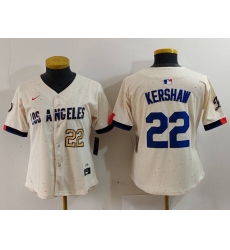 Women Los Angeles Dodgers 22 Clayton Kershaw Cream Stitched Jersey 7 Women Los Angeles Dodgers 22 Clayton Kershaw Cream Stitched Jersey 7
