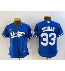 Women Los Angeles Dodgers 33 James Outman Royal Cool Base Stitched Baseball Jersey