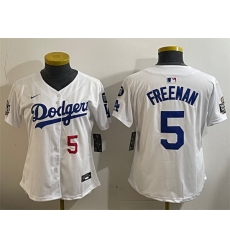 Women Los Angeles Dodgers 5 Freddie Freeman White 2024 World Series With Fernando Memorial Patch Home Limited Stitched Baseball Jersey 28Run Small 29 Women Los Angeles Dodgers 5 Freddie Freeman White 2024 World Series With Fernando Memorial Patch Home Limited Stitched Baseball Jersey 28Run Small 29