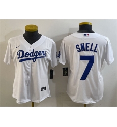 Women Los Angeles Dodgers 7 Blake Snell White Cool Base Stitched Baseball Jersey Women Los Angeles Dodgers 7 Blake Snell White Cool Base Stitched Baseball Jersey