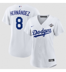 Women Los Angeles Dodgers 8 Enrique Hernandez White 2025 World Series Home Cool Base Limited Stitched Baseball Jersey 