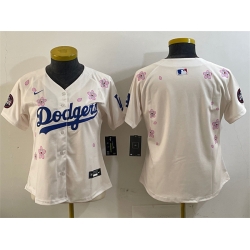 Women Los Angeles Dodgers Blank Cream 2025 Tokyo Series Limited Stitched Baseball