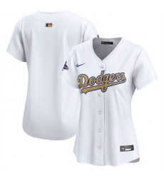 Women Los Angeles Dodgers Blank White 2025 Gold Collection Limited Stitched Baseball Jersey Women Los Angeles Dodgers Blank White 2025 Gold Collection Limited Stitched Baseball Jersey