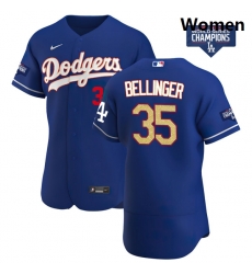 Women Los Angeles Dodgers Cody Bellinger 35 Gold Program Designed Edition Blue Flex Base Stitched Jersey Women Los Angeles Dodgers Cody Bellinger 35 Gold Program Designed Edition Blue Flex Base Stitched Jersey