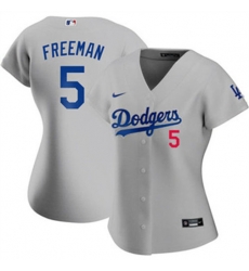 Women Los Angeles Dodgers Freddie Freeman #5 Gray Flex Base 2024 Home Stitched Jersey Women Los Angeles Dodgers Freddie Freeman #5 Gray Flex Base 2024 Home Stitched Jersey
