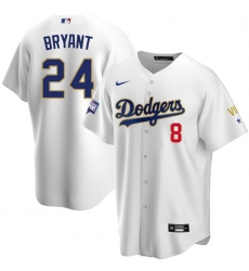 Women Los Angeles Dodgers Kobe Bryant Championship Gold Trim White Limited All Stitched Flex Base Jersey Women Los Angeles Dodgers Kobe Bryant Championship Gold Trim White Limited All Stitched Flex Base Jersey