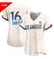 Women's #16 Will Smith Los Angeles Dodgers Cream Limited 2024 City Jersey Women's #16 Will Smith Los Angeles Dodgers Cream Limited 2024 City Jersey