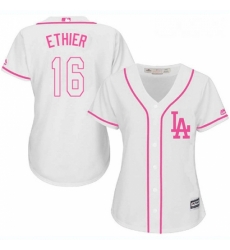 Womens Majestic Los Angeles Dodgers 16 Andre Ethier Replica White Fashion Cool Base MLB Jersey