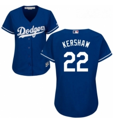 Womens Majestic Los Angeles Dodgers 22 Clayton Kershaw Replica Royal Blue Alternate Cool Base MLB Jersey Womens Majestic Los Angeles Dodgers 22 Clayton Kershaw Replica Royal Blue Alternate Cool Base MLB Jersey