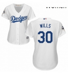Womens Majestic Los Angeles Dodgers 30 Maury Wills Authentic White Home 2017 World Series Bound Cool Base MLB Jersey Womens Majestic Los Angeles Dodgers 30 Maury Wills Authentic White Home 2017 World Series Bound Cool Base MLB Jersey