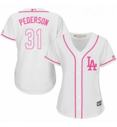 Womens Majestic Los Angeles Dodgers 31 Joc Pederson Authentic White Fashion Cool Base MLB Jersey