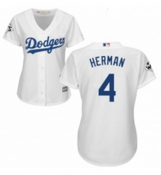 Womens Majestic Los Angeles Dodgers 4 Babe Herman Replica White Home 2017 World Series Bound Cool Base MLB Jersey Womens Majestic Los Angeles Dodgers 4 Babe Herman Replica White Home 2017 World Series Bound Cool Base MLB Jersey