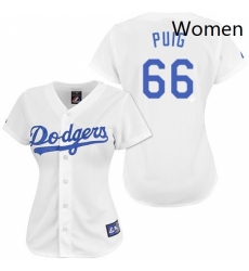 Womens Majestic Los Angeles Dodgers 66 Yasiel Puig Replica White MLB Jersey Womens Majestic Los Angeles Dodgers 66 Yasiel Puig Replica White MLB Jersey
