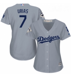 Womens Majestic Los Angeles Dodgers 7 Julio Urias Authentic Grey Road 2017 World Series Bound Cool Base MLB Jersey Womens Majestic Los Angeles Dodgers 7 Julio Urias Authentic Grey Road 2017 World Series Bound Cool Base MLB Jersey