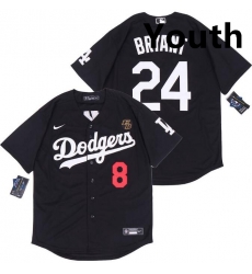Youth Dodgers Front 8 Back 24 Kobe Bryant Black Cool Base Stitched MLB Jersey Youth Dodgers Front 8 Back 24 Kobe Bryant Black Cool Base Stitched MLB Jersey