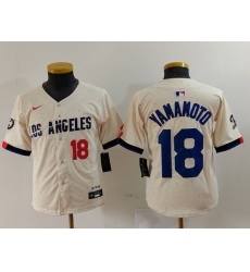 Youth Los Angeles Dodgers 18 Yoshinobu Yamamoto Cream Stitched Baseball Jersey 1 Youth Los Angeles Dodgers 18 Yoshinobu Yamamoto Cream Stitched Baseball Jersey 1