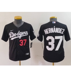 Youth Los Angeles Dodgers 37 Teoscar Hernandez Black Stitched Baseball Jersey 2 Youth Los Angeles Dodgers 37 Teoscar Hernandez Black Stitched Baseball Jersey 2