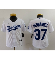 Youth Los Angeles Dodgers 37 Teoscar Hernandez White Stitched Baseball Jersey Youth Los Angeles Dodgers 37 Teoscar Hernandez White Stitched Baseball Jersey