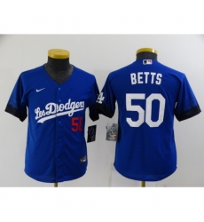 Youth Los Angeles Dodgers #50 Mookie Betts Blue City Player Jersey Youth Los Angeles Dodgers #50 Mookie Betts Blue City Player Jersey