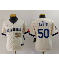 Youth Los Angeles Dodgers 50 Mookie Betts Cream 2024 City Connect Limited Stitched Baseball Jersey 1 Youth Los Angeles Dodgers 50 Mookie Betts Cream 2024 City Connect Limited Stitched Baseball Jersey 1