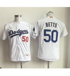 Youth Los Angeles Dodgers 50 Mookie Betts White Gold Collection Stadium Stitched Baseball Jersey Youth Los Angeles Dodgers 50 Mookie Betts White Gold Collection Stadium Stitched Baseball Jersey