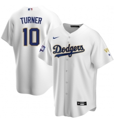 Youth Los Angeles Dodgers Justin Turner 10 Championship Gold Trim White Limited All Stitched Cool Base Jersey Youth Los Angeles Dodgers Justin Turner 10 Championship Gold Trim White Limited All Stitched Cool Base Jersey