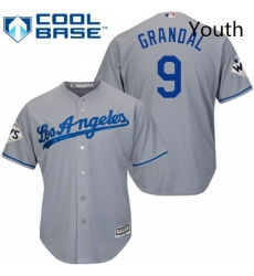 Youth Majestic Los Angeles Dodgers 9 Yasmani Grandal Replica Grey Road 2017 World Series Bound Cool Base MLB Jersey Youth Majestic Los Angeles Dodgers 9 Yasmani Grandal Replica Grey Road 2017 World Series Bound Cool Base MLB Jersey