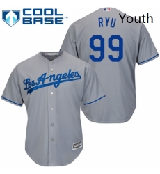 Youth Majestic Los Angeles Dodgers 99 Hyun Jin Ryu Replica Grey Road Cool Base MLB Jersey Youth Majestic Los Angeles Dodgers 99 Hyun Jin Ryu Replica Grey Road Cool Base MLB Jersey