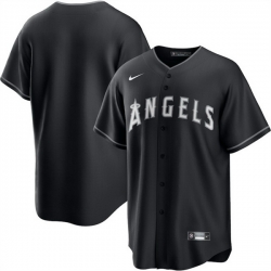 Men Los Angeles Angels Blank Black Lights Out Limited Stitched Baseball Jersey