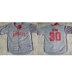 Men Los Angeles Angels Nolan Ryan #30 Majestic Gray Classic Stitched MLB Jersey