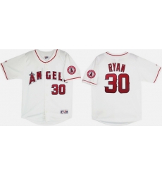 Men Los Angeles Angels Nolan Ryan #30 Majestic Home Classic White Stitched MLB Jersey