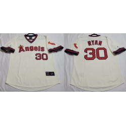 Men Los Angeles Angels Nolan Ryan #30 Majestic Home White Stitched Jersey