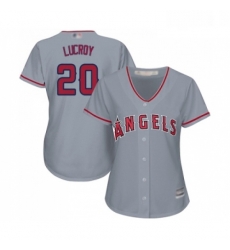 Womens Los Angeles Angels of Anaheim 20 Jonathan Lucroy Replica Grey Road Cool Base Baseball Jersey Womens Los Angeles Angels of Anaheim 20 Jonathan Lucroy Replica Grey Road Cool Base Baseball Jersey