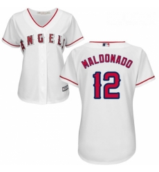 Womens Majestic Los Angeles Angels of Anaheim 12 Martin Maldonado Authentic White Home Cool Base MLB Jersey Womens Majestic Los Angeles Angels of Anaheim 12 Martin Maldonado Authentic White Home Cool Base MLB Jersey