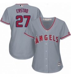 Womens Majestic Los Angeles Angels of Anaheim 27 Darin Erstad Replica Grey Road Cool Base MLB Jersey Womens Majestic Los Angeles Angels of Anaheim 27 Darin Erstad Replica Grey Road Cool Base MLB Jersey