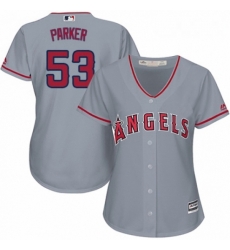 Womens Majestic Los Angeles Angels of Anaheim 53 Blake Parker Authentic Grey Road Cool Base MLB Jersey Womens Majestic Los Angeles Angels of Anaheim 53 Blake Parker Authentic Grey Road Cool Base MLB Jersey