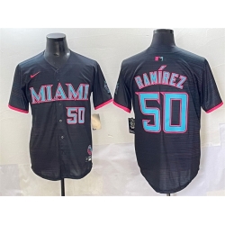 Men Miami Marlins 50 Agust EDn Ram EDrez Black 2025 City Connect Limited Stitched Baseball Jersey