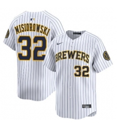 Men Milwaukee Brewers 32 Jacob Misiorowski White Alternate Limited Stitched Baseball Jersey