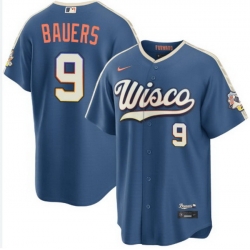 Men Milwaukee Brewers Jake Bauers #9 Home 2026 City Connect Stitched Limited Jersey