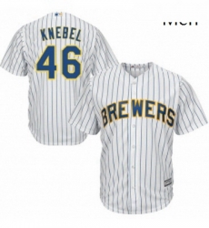 Mens Majestic Milwaukee Brewers 46 Corey Knebel Replica White Alternate Cool Base MLB Jersey Mens Majestic Milwaukee Brewers 46 Corey Knebel Replica White Alternate Cool Base MLB Jersey