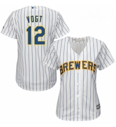 Womens Majestic Milwaukee Brewers 12 Stephen Vogt Authentic White Alternate Cool Base MLB Jersey Womens Majestic Milwaukee Brewers 12 Stephen Vogt Authentic White Alternate Cool Base MLB Jersey